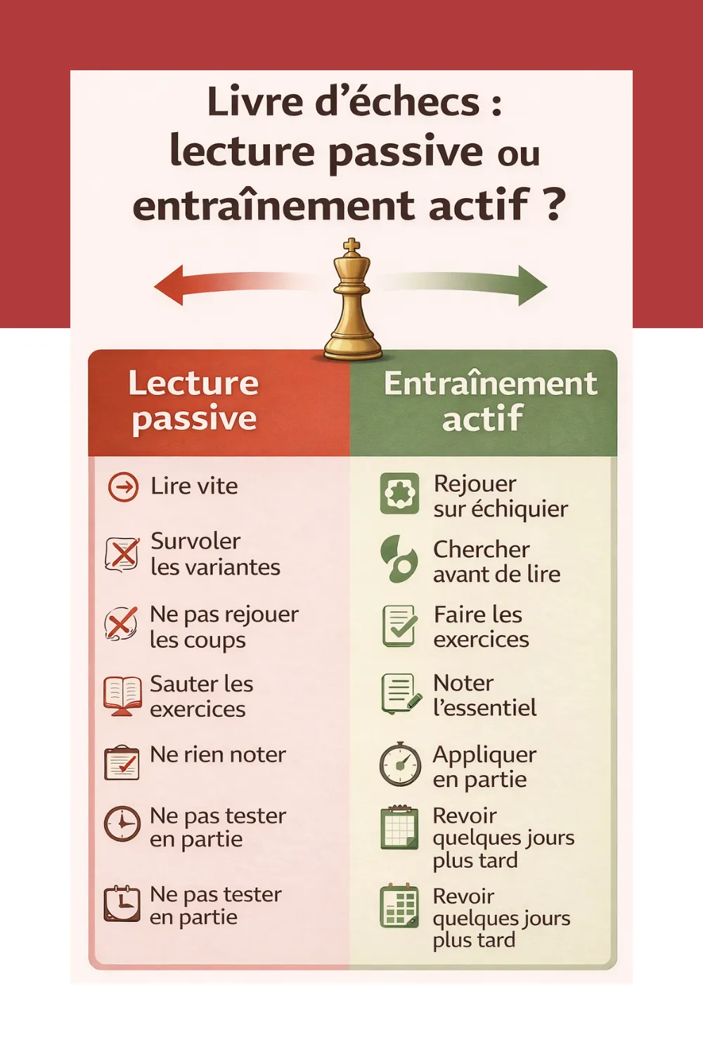 S'entraîner avec un livre d'échecs : Lecture passive ou entraînement actif