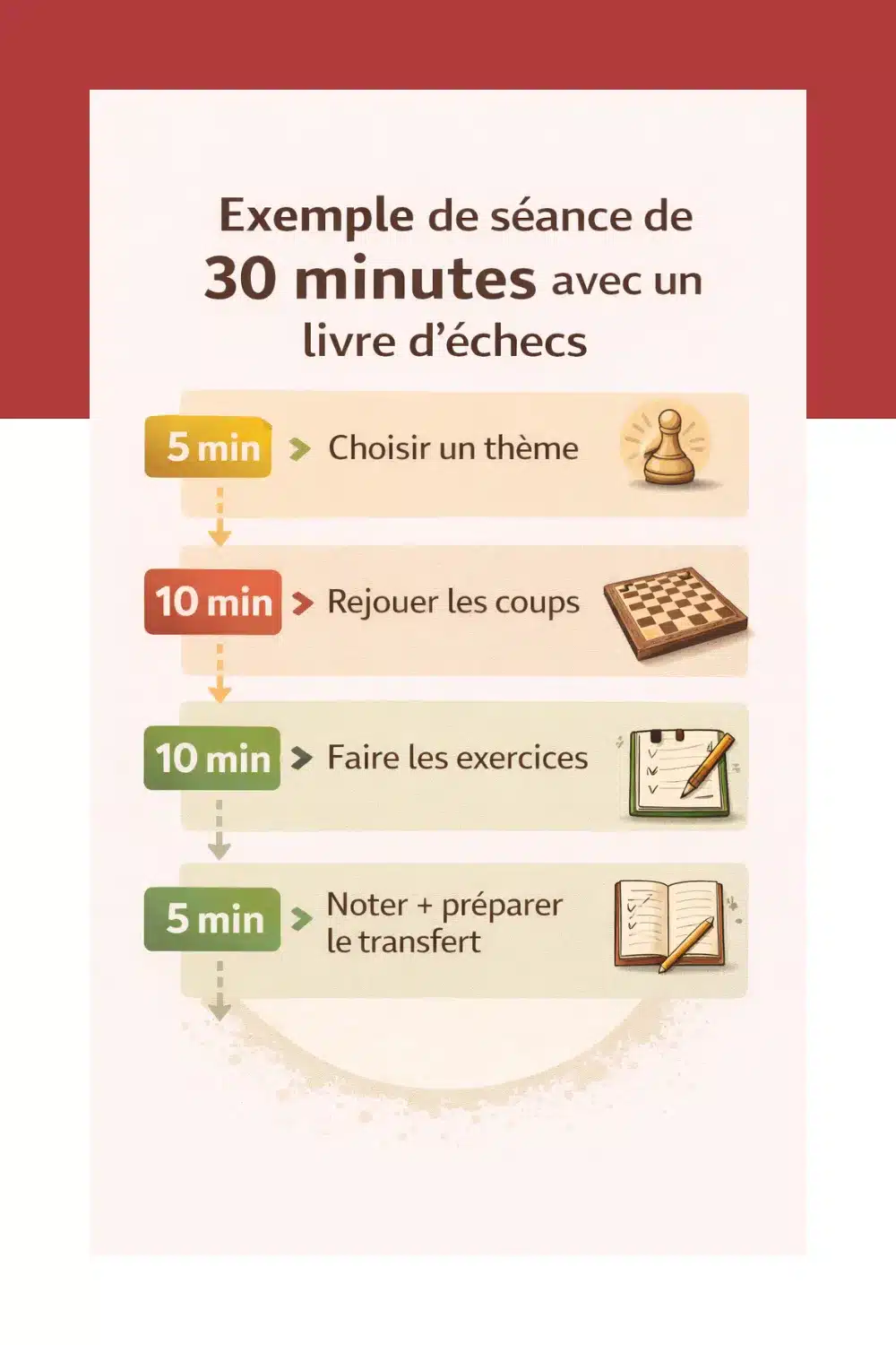 Exemple d'une séance de 30 minutes avec un livre d’échecs