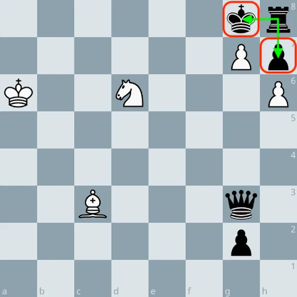 L'enfermement aux échecs : définition, exemples et comment l'utiliser (2026) 3 Diagramme montrant l'enfermement de la tour aux échecs.
