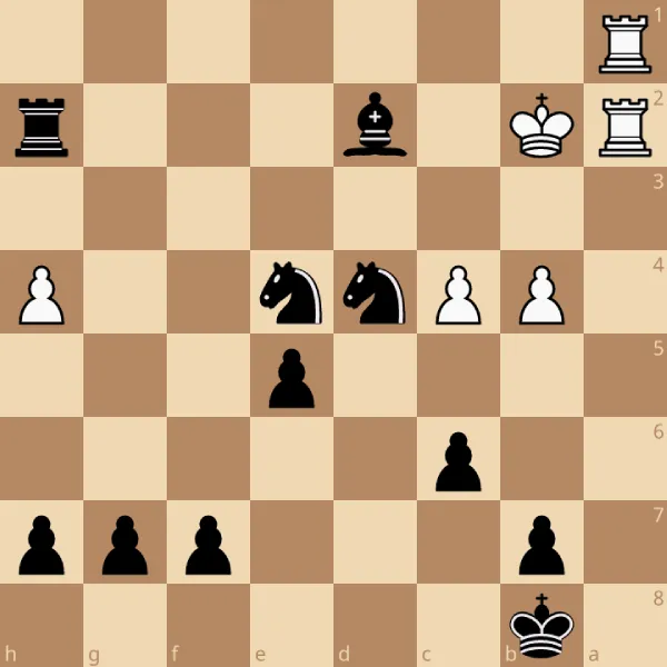 Échec double aux échecs : le repérer et s'en défendre 1 Échec double donné par une tour et un fou.